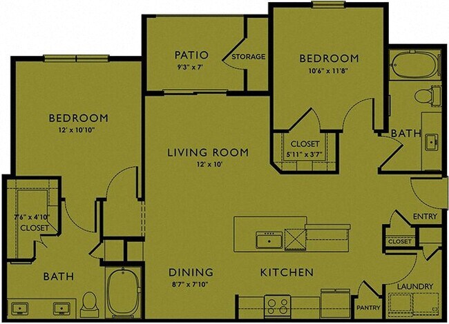 Two-Bedroom (B2) 0838 floor plan